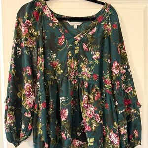 Counterparts Teal Floral Blouse